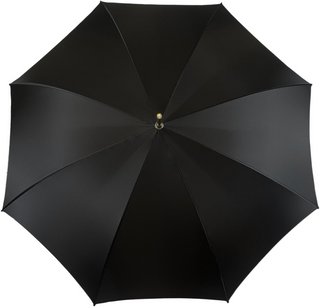 Handmade black giraffe satin umbrella 24K gold handle open