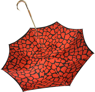 Exclusive black giraffe satin umbrella 24K gold handle