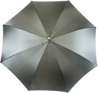 Handmade grey ombre satin umbrella Swarovski handle open