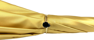 Luxury women's yellow double canopy umbrella gold frame