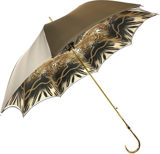 Women's umbrella – gold plated handle close-up