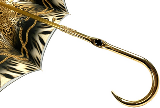Italian women's umbrella – gold plated handle detail