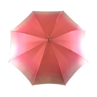 Handmade light pink floral umbrella 24K gold handle UV open