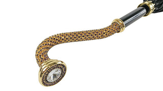 Elegant amethyst umbrella amethyst crystal handle close-up