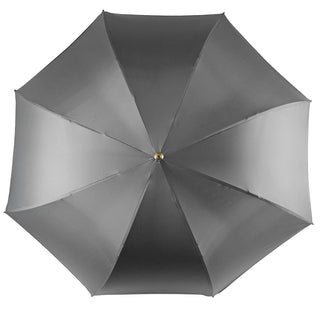 Grey satin umbrella – dragonfly handle side profile