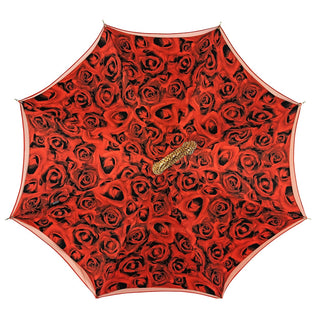 Italian romantic umbrella – gold and Swarovski handle view