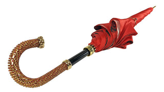 Red roses luxury umbrella – canopy pattern detail