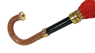 Red roses luxury umbrella – folded closed view