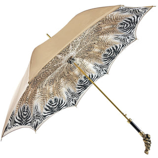Women's animalier umbrella gold snake handle side view