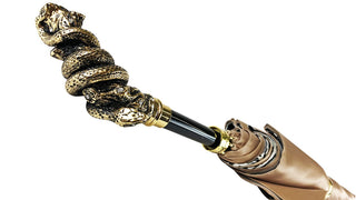 Animalier women's umbrella gold snake handle canopy view