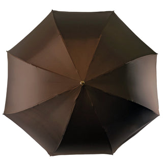 Leopard print umbrella – satin canopy close-up view