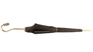 Luxury leopard umbrella – crystal handle open satin canopy