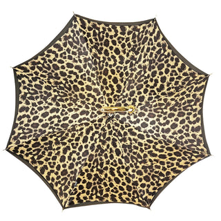 Italian leopard umbrella – crystal handle and ribs view