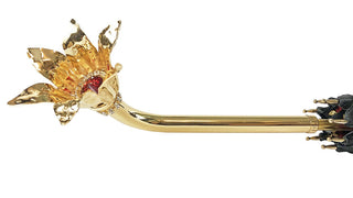 Handmade gold plated umbrella Swarovski crystal open canopy