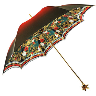 Women's gold plated umbrella Swarovski crystal handle side