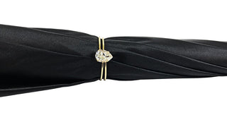Black cream dot luxury umbrella – canopy pattern detail