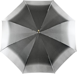 Women's grey anemone luxury umbrella 24K gold handle top