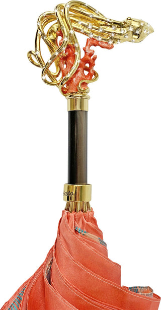 Gold octopus handle umbrella – canopy detail