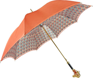 Octopus umbrella – gold plated handle close-up
