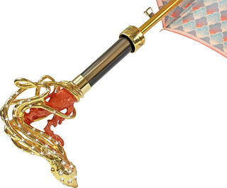 Gold plated octopus handle – umbrella detail close-up