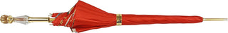 Elegant red umbrella jewel handle carbon fiber close-up