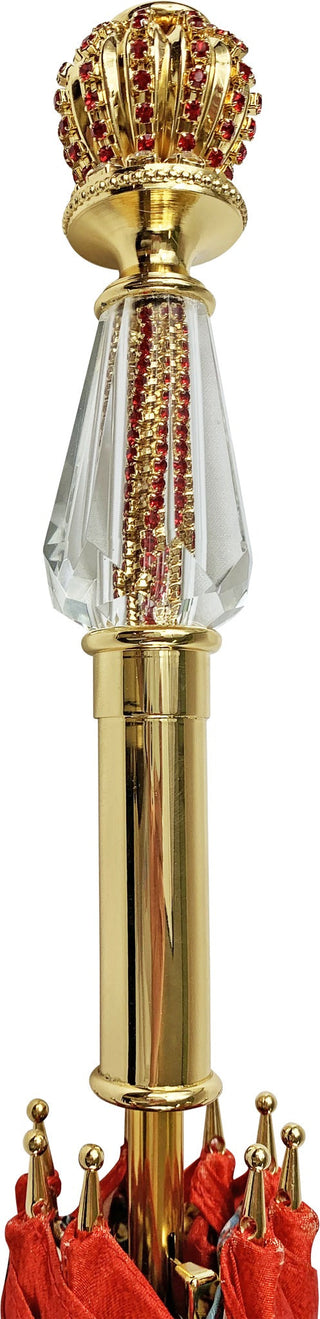 Exclusive red luxury umbrella jeweled carbon fiber handle