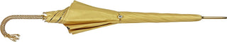 Elegant golden satin umbrella double canopy Swarovski crystal