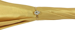 Women's golden satin double canopy Swarovski handle top