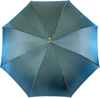 Handmade floral umbrella Swarovski crystal gold handle open