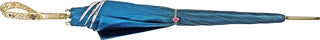 Elegant floral umbrella Swarovski crystal gold handle close-up