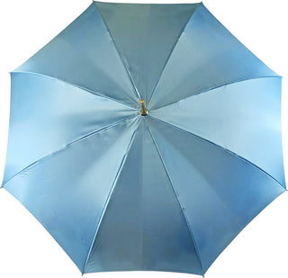 Italian luxury blue umbrella – peacock pattern canopy