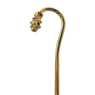 Luxury purple satin umbrella – closed with crystal handle