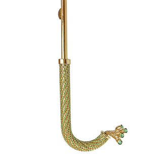 Exclusive luxury green automatic umbrella gold handle