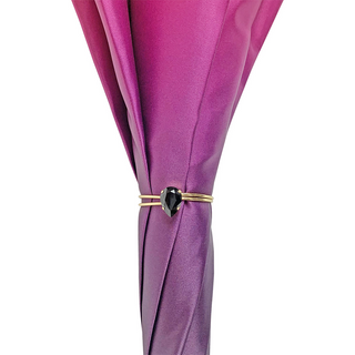 Exclusive fuchsia designer umbrella 24K gold plated handle
