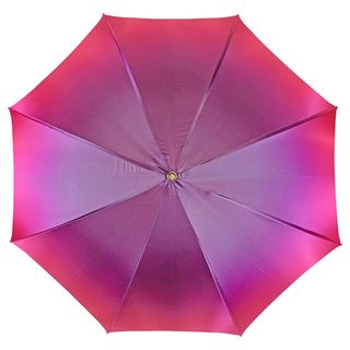 Handmade fuchsia designer umbrella 24K gold handle open