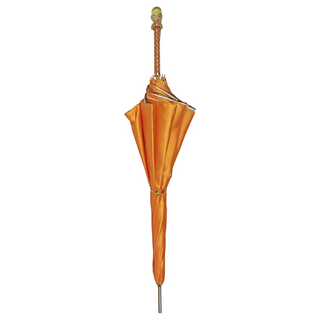 Elegant orange animalier umbrella crystal handle close-up
