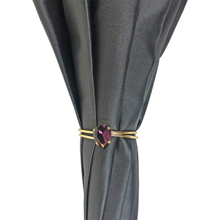 Grey Italian umbrella – canopy and gold handle view