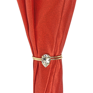 Women's luxury red Italian satin umbrella 24K gold top