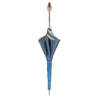 Elegant luxury umbrella gold handle red crystal closure