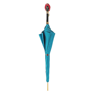 Elegant Sicilian art umbrella 24K gold handle close-up