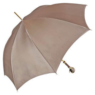 Handmade classic Sicily umbrella 24K gold handle open canopy