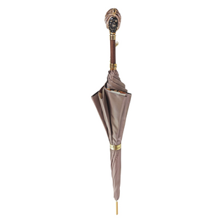 Elegant classic Sicily silk-like umbrella 24K gold handle