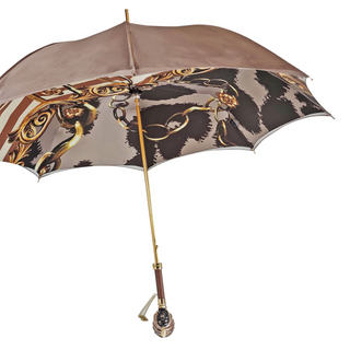 Women's classic Sicily umbrella 24K gold silk handle side