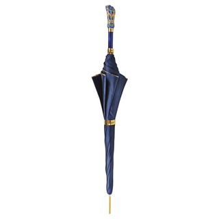 Luxury blue umbrella – crystal handle open canopy