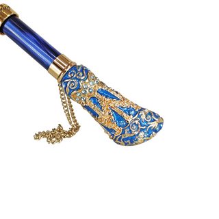 Italian blue umbrella – turquoise crystal handle detail
