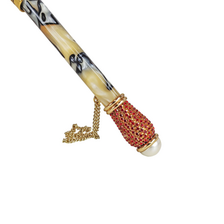 Italian luxury women's umbrella – gold Swarovski detail