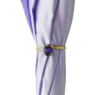 Women's lilac flower umbrella amethyst crystal handle top