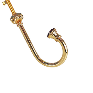 Luxury lilac floral umbrella amethyst crystal handle detail
