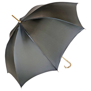 Handmade women's umbrella Siam crystals 24K gold handle open