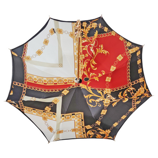 Luxury women's umbrella with Siam crystals gold handle top